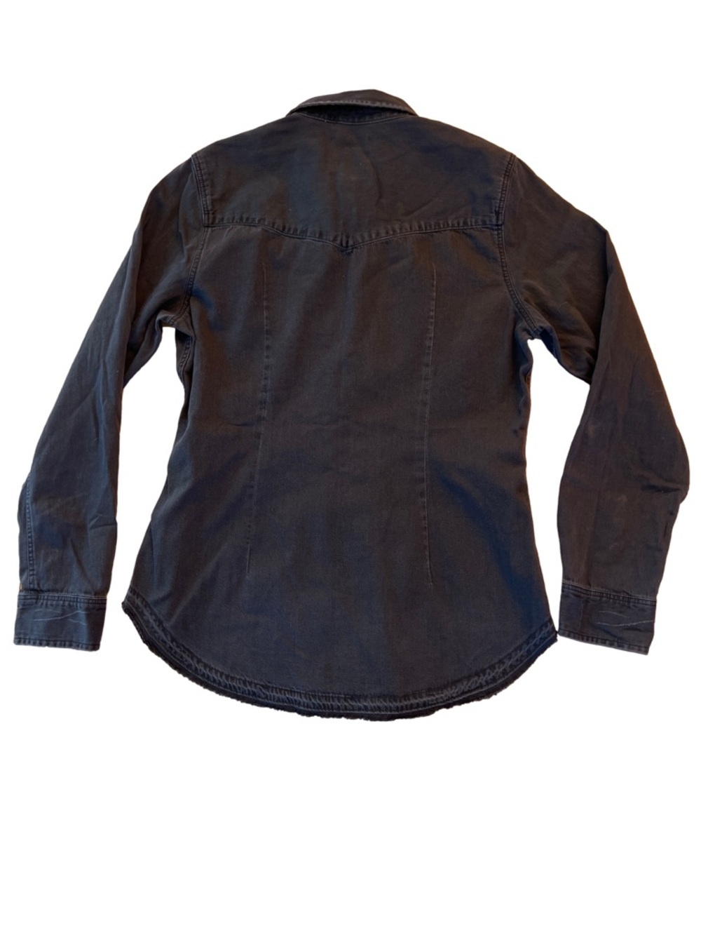 American Eagle Outfitters black fitted western style snap shirt - Picture 2 of 5